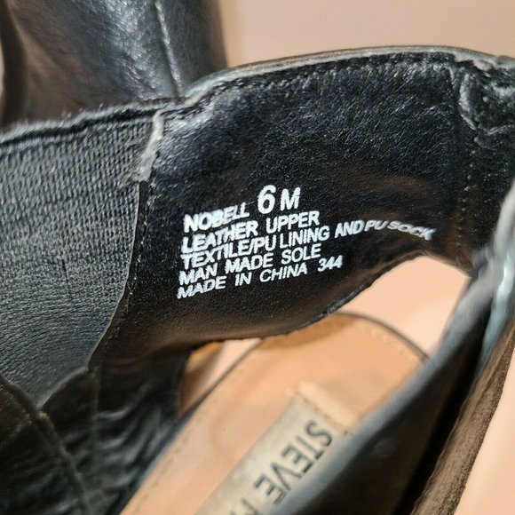 Women's Steve Madden Black Leather Sling‎ Back Sandal Size 6M - Picture 8 of 10
